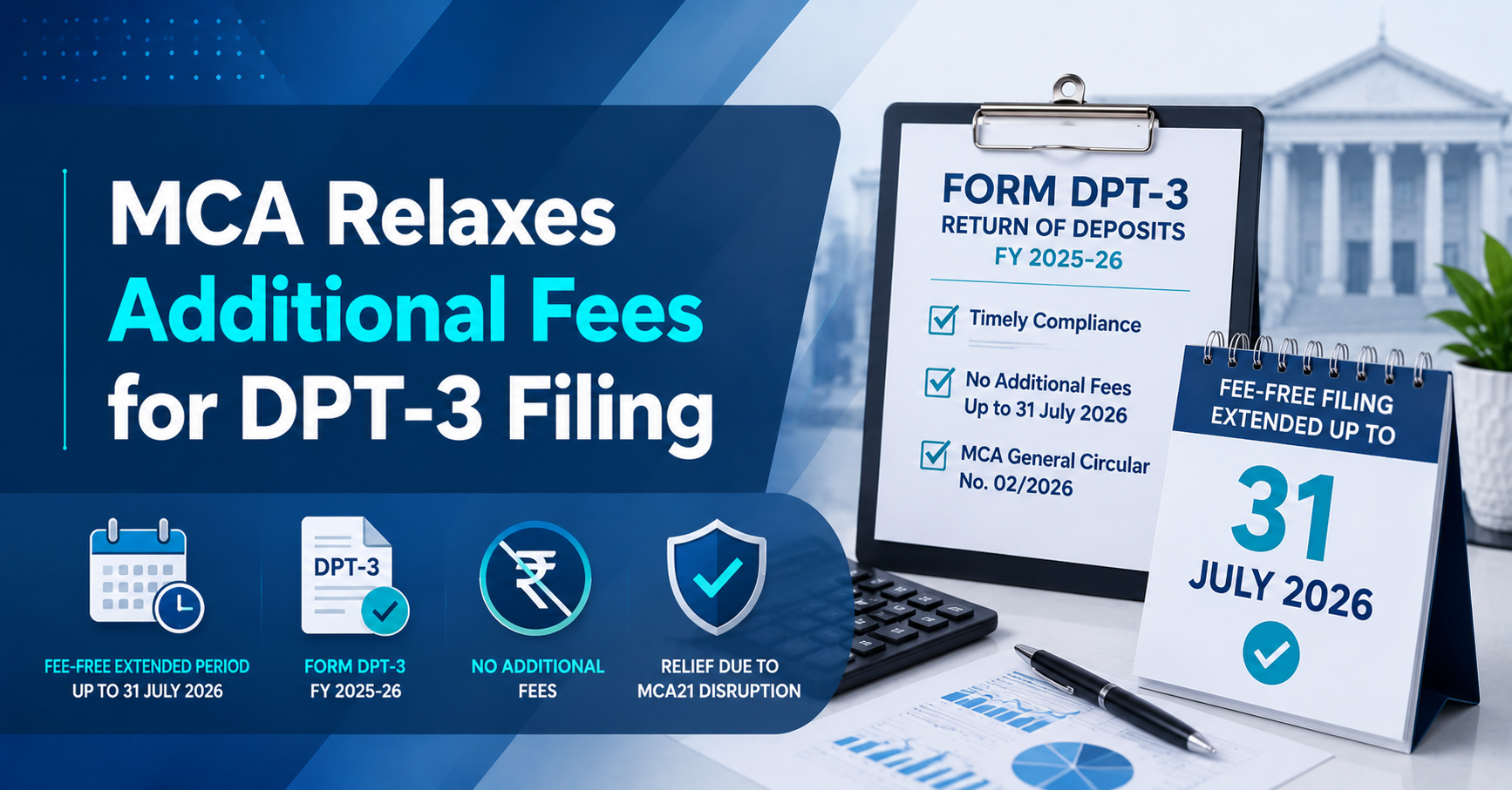 MCA Relaxes Additional Fees for DPT-3 Filing