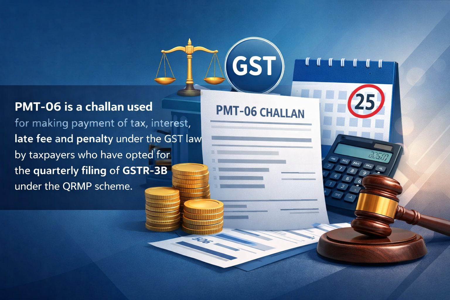 PMT-06 Challan under GST: Payment Requirement for QRMP Scheme Taxpayers