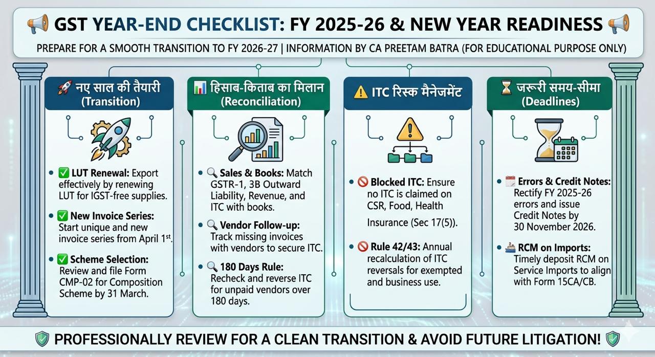 📢 GST Year-End Checklist: FY 2025-26 & New Year Readiness 📢