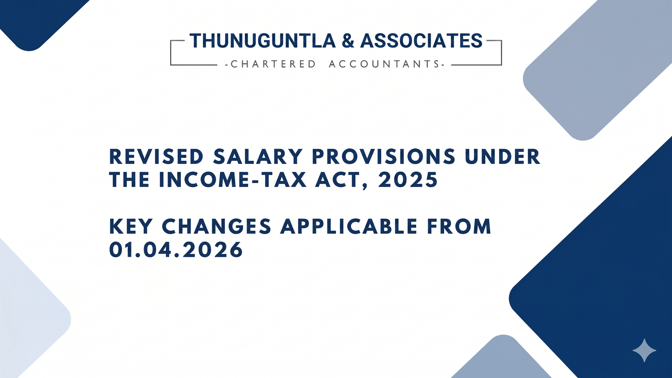 Revised Salary Taxation Norms under the New Income Tax Act, 2025 (Effective FY 2026-27)