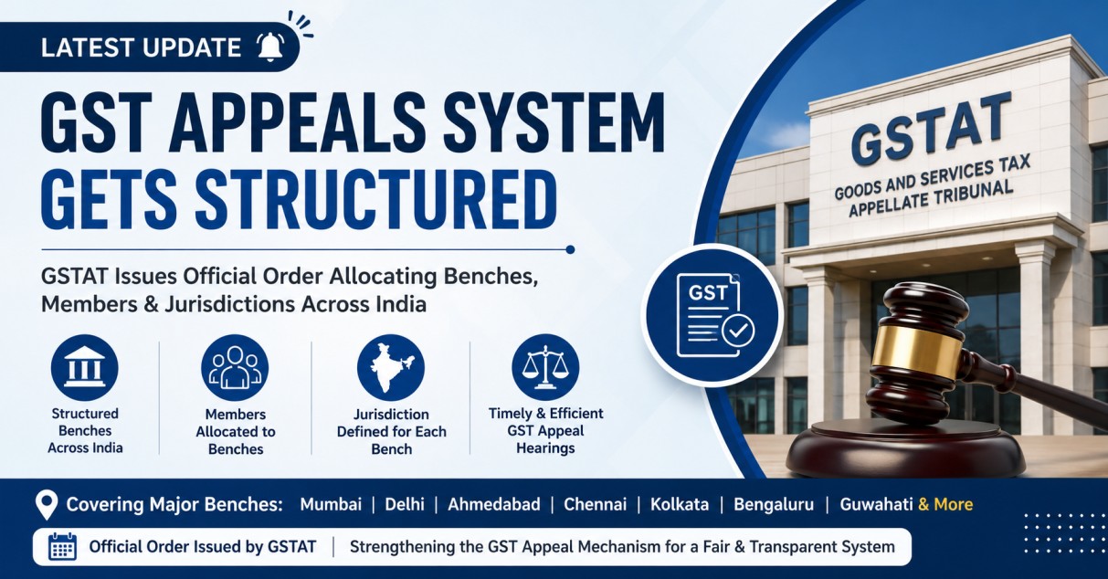 GST Appeals System Gets Structured: GSTAT Allocates Benches, Members, and Jurisdictions Across India