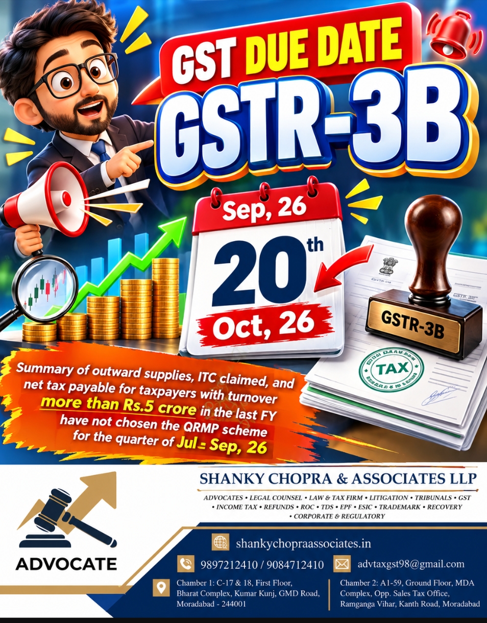 GSTR-3B Return Filing Due Date for September 2026 – GST Compliance Guide