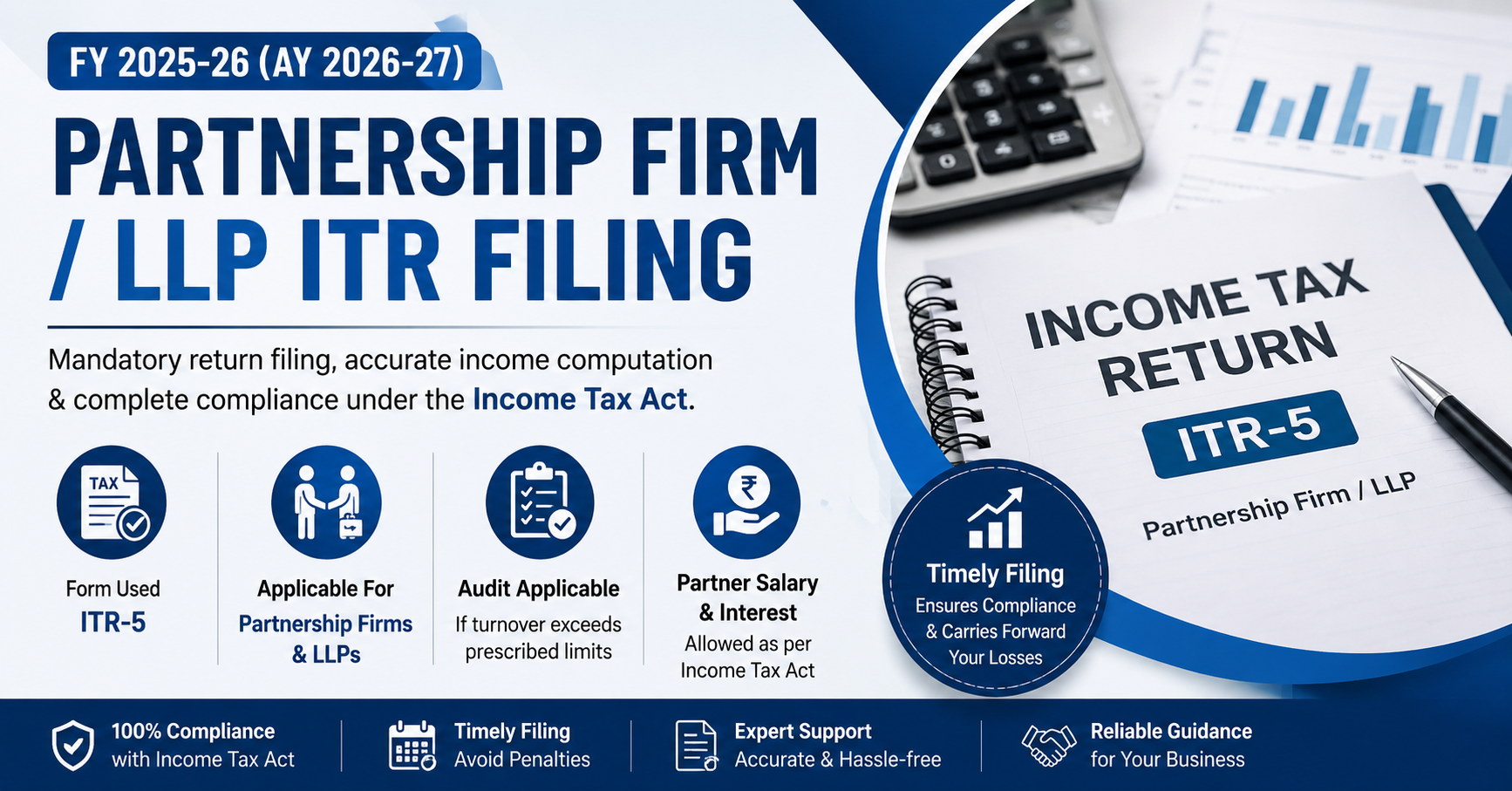 Partnership Firm / LLP Income Tax Return (ITR) Filing for FY 2025-26 (AY 2026-27)