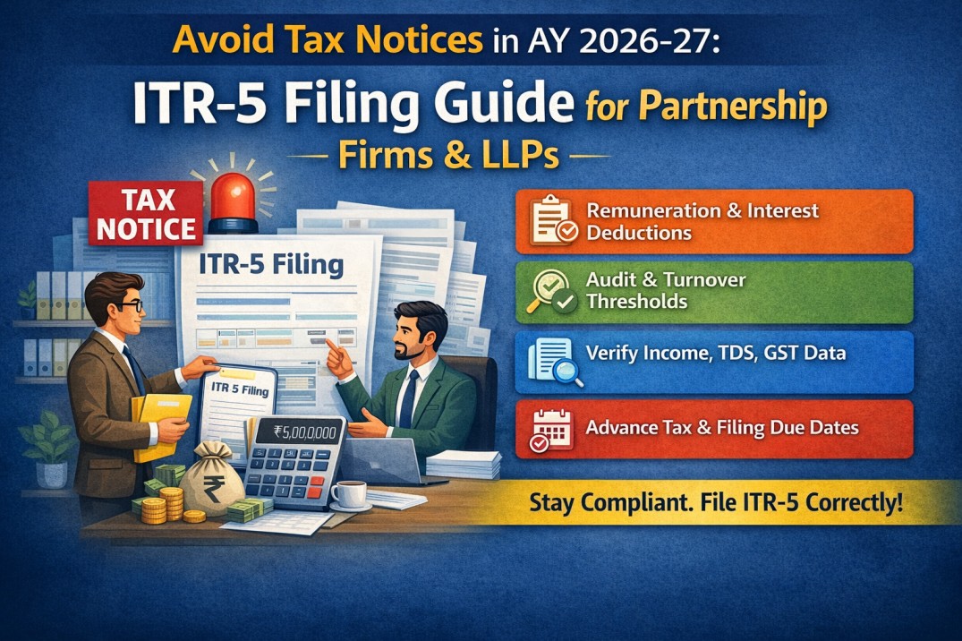 Avoid Tax Notices in AY 2026-27: ITR-5 Filing Guide for Partnership Firms & LLPs