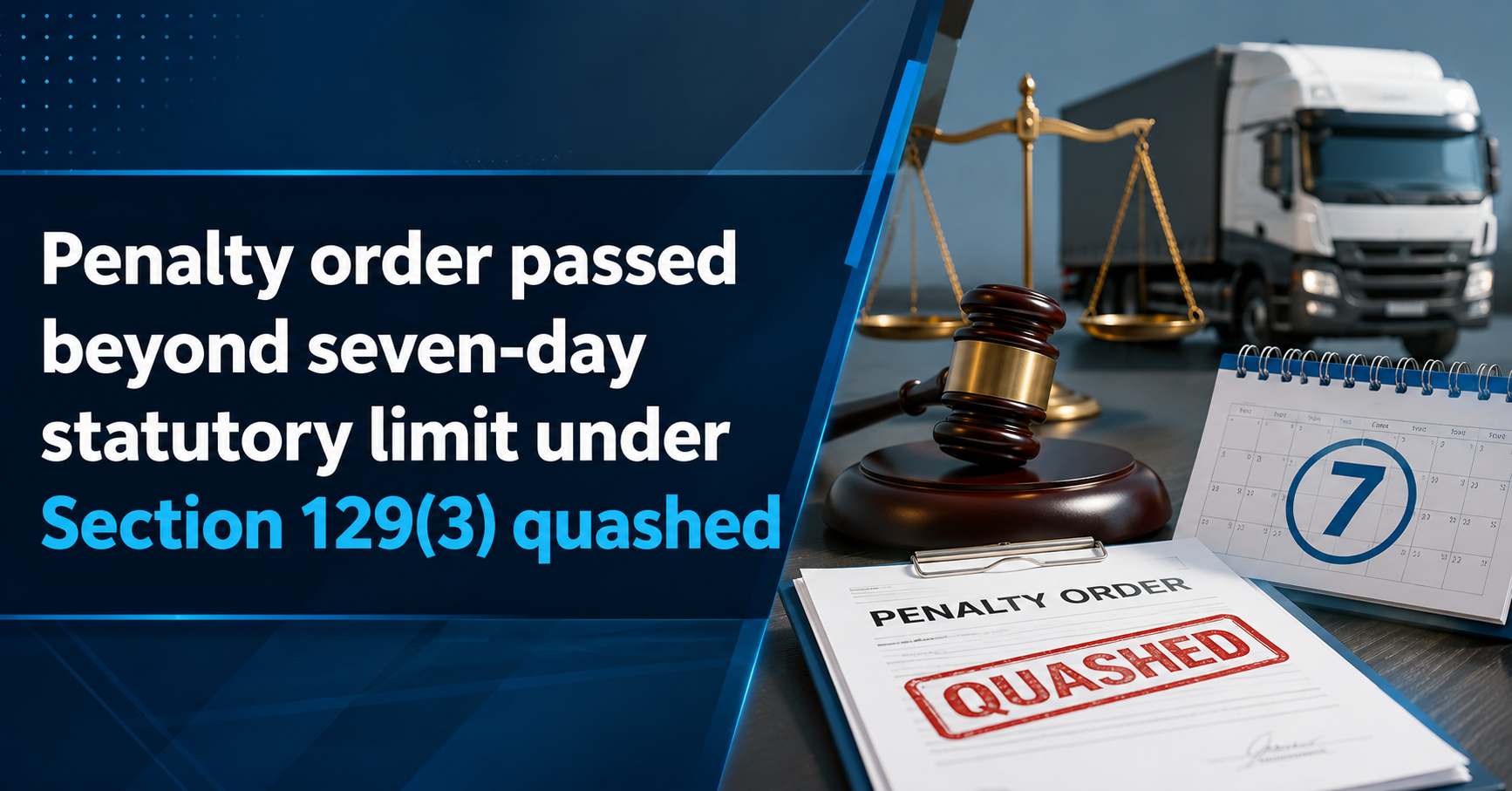 Key Takeaways: Penalty order passed beyond seven-day statutory limit under Section 129(3) quashed