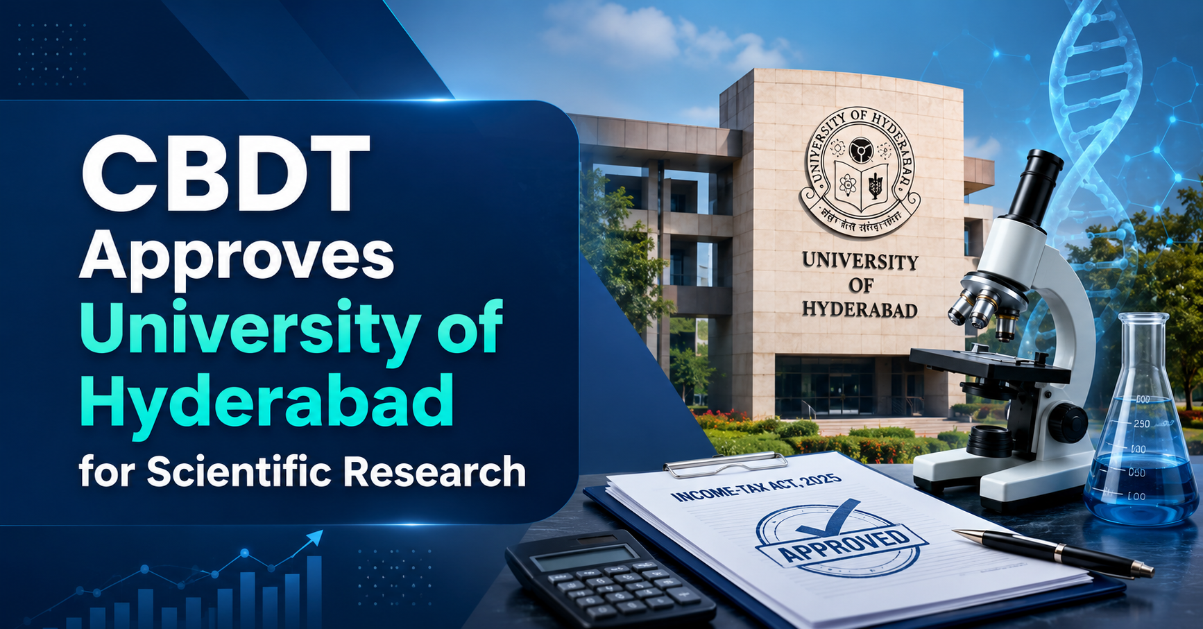 CBDT Approves University of Hyderabad for Scientific Research