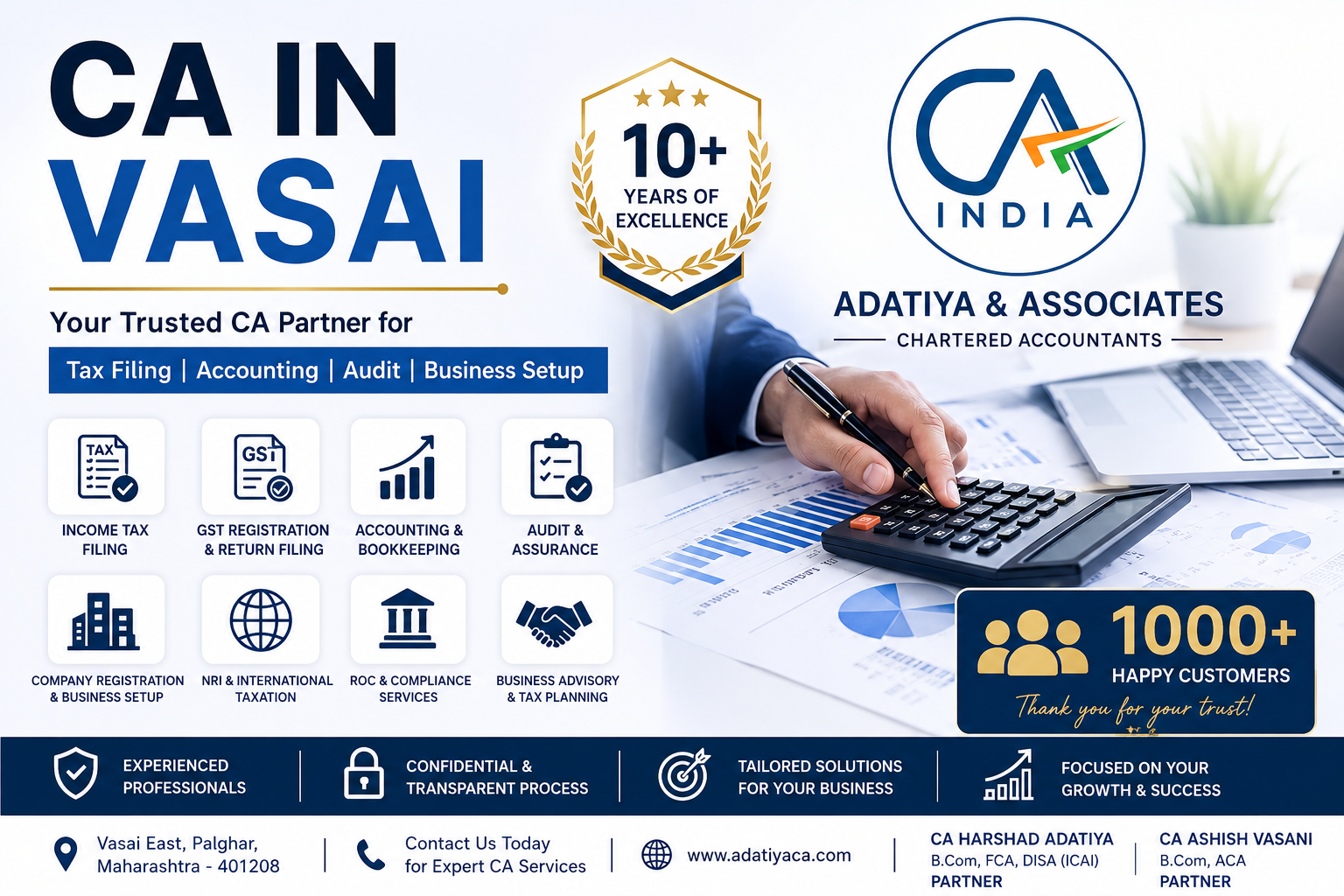 CA in Vasai | Chartered Accountant for ITR, GST, Audit & Company Registration