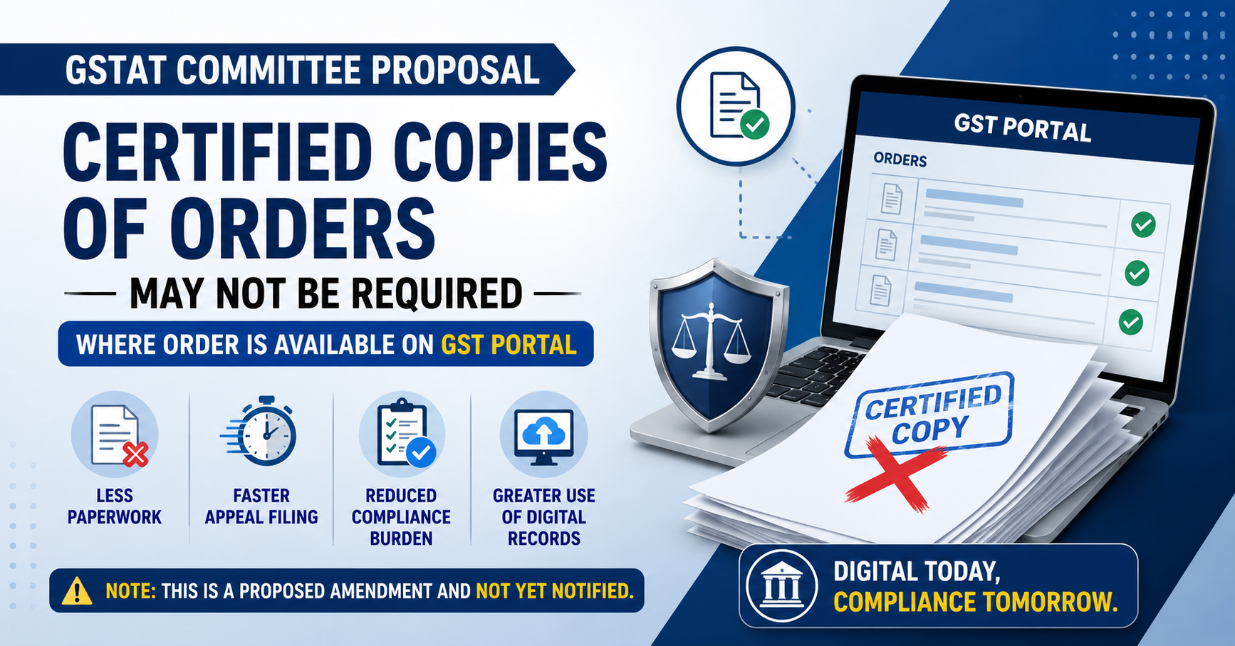 GSTAT Proposed Amendment on Certified Copies of Orders: Impact on GST Appeals