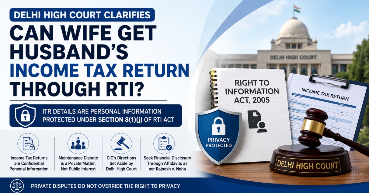 Can Wife Obtain Husband’s Income Tax Return Through RTI? Delhi High Court Clarifies Position