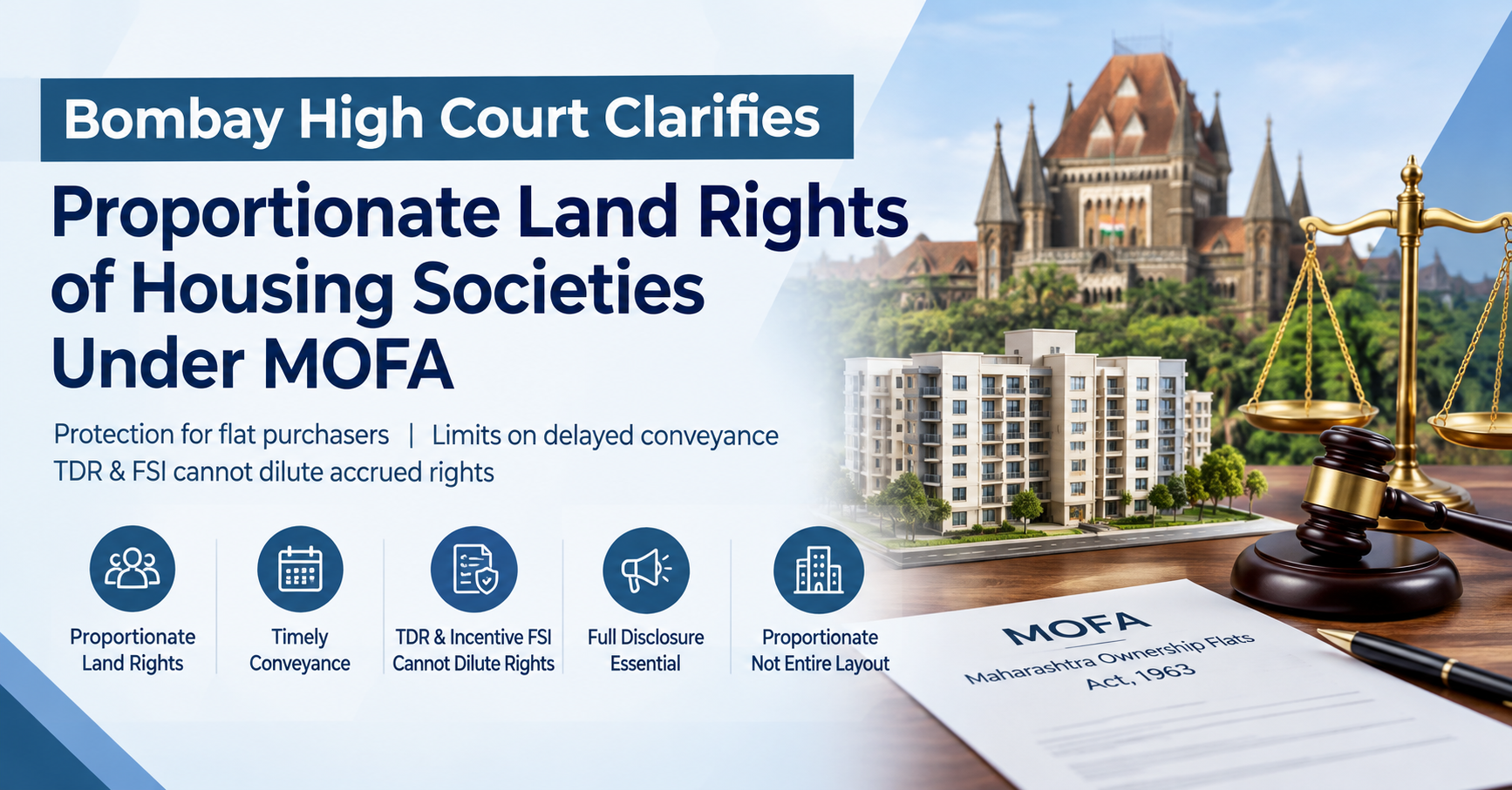 Bombay High Court Clarifies Proportionate Land Rights of Housing Societies Under MOFA