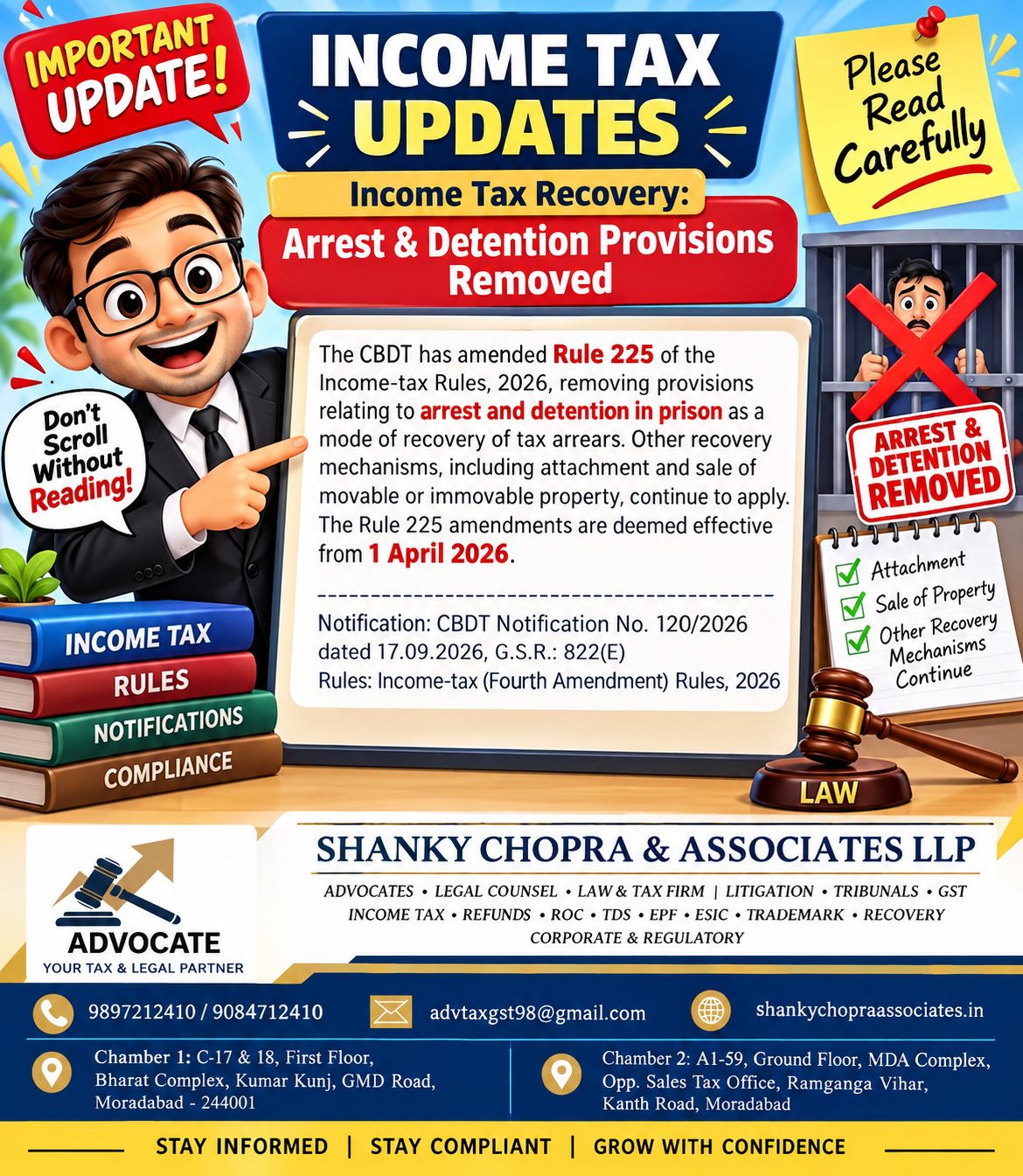 Income Tax Recovery Update 2026: Arrest & Prison Detention Provisions Under Rule 225 Removed