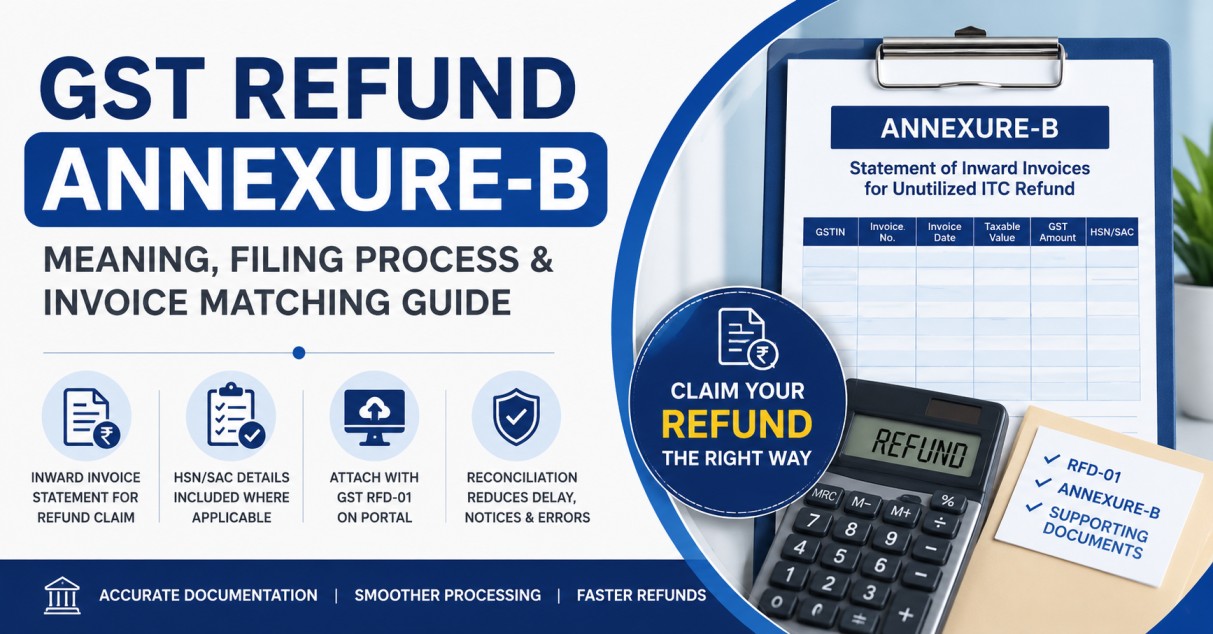 GST Refund Annexure-B: Meaning, Filing Process, Invoice Matching & Practical Guidance