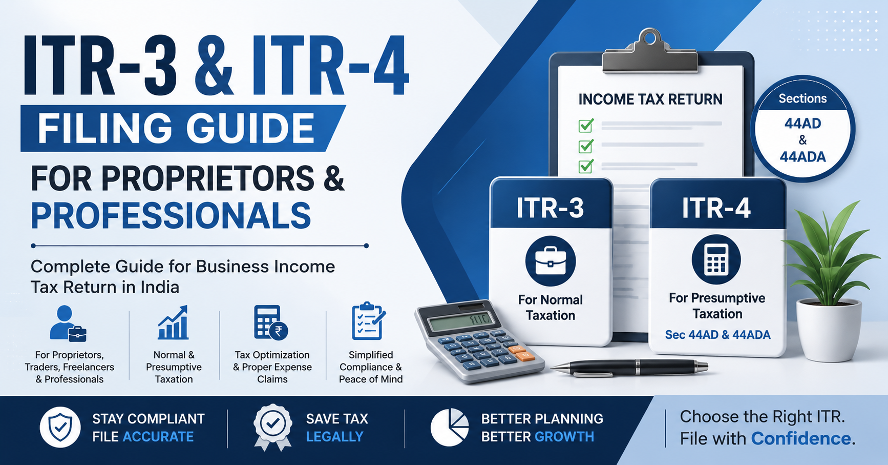 ITR-3 & ITR-4 Filing Guide for Proprietors and Professionals