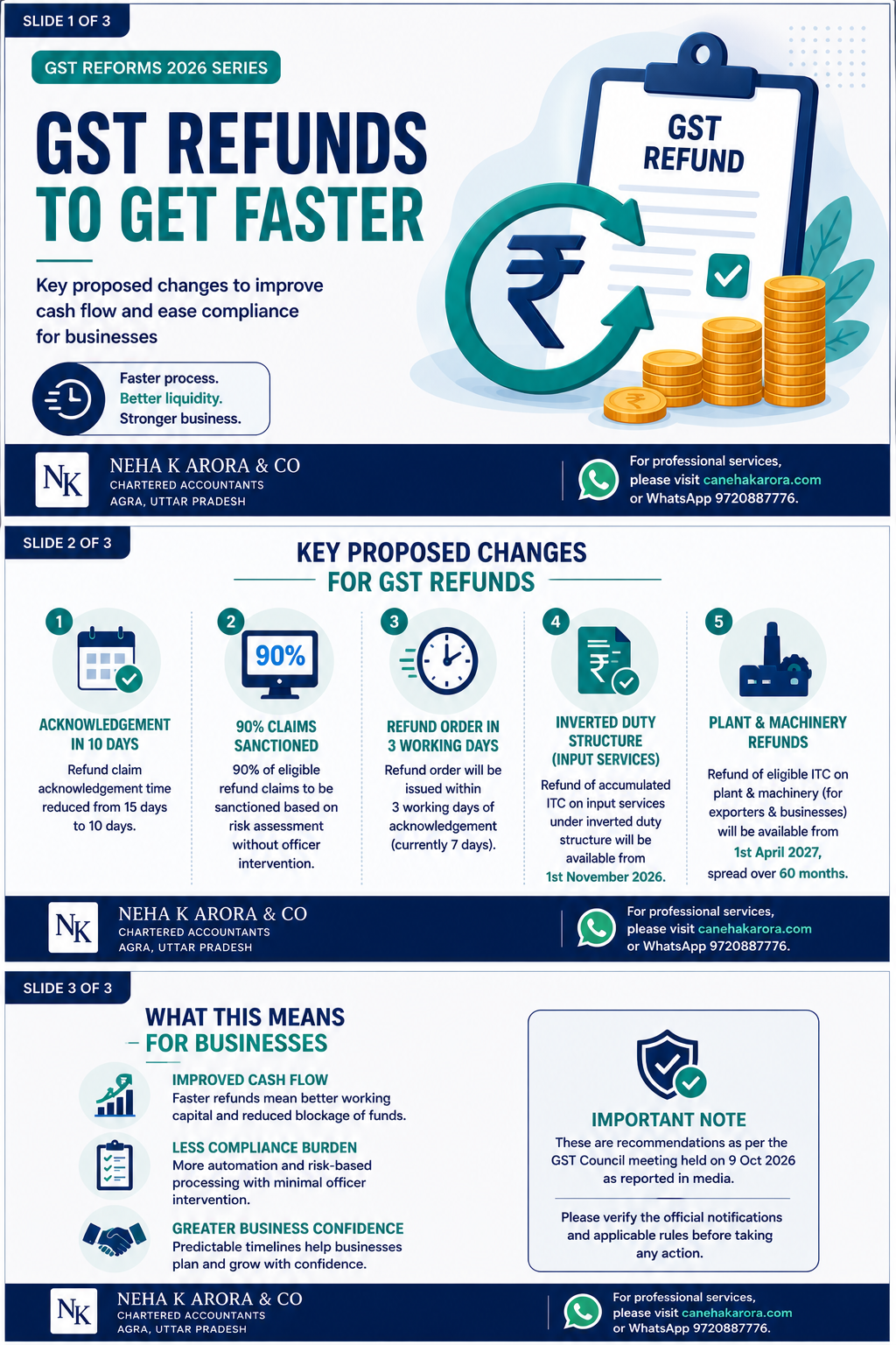 📢 GST REFUNDS TO GET FASTER?