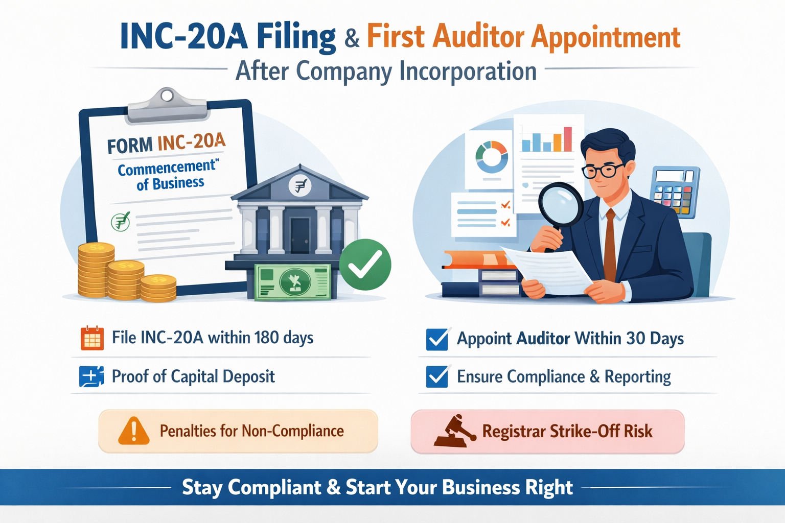 INC-20A Filing and First Auditor Appointment After Company Incorporation