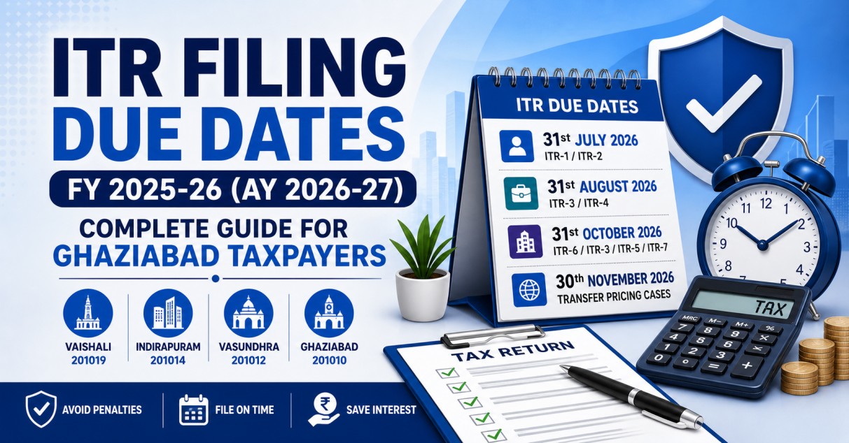 ITR Filing Due Dates FY 2025-26 (AY 2026-27): Complete Guide for Ghaziabad Taxpayers