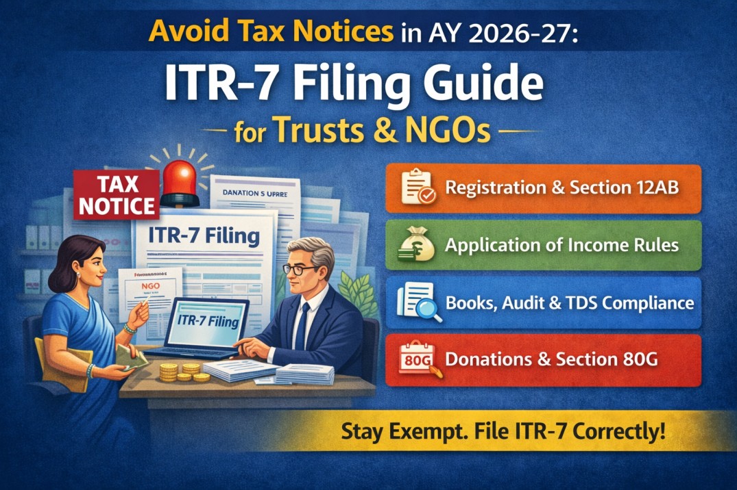 Avoid Tax Notices in AY 2026-27: ITR-7 Filing Guide for Trusts & NGOs