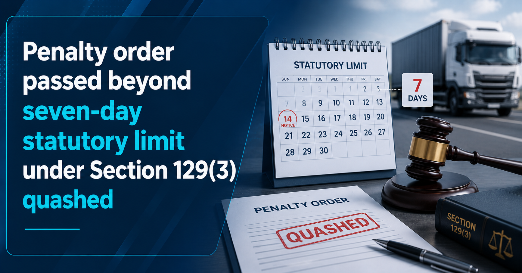Key Takeaways: Penalty order passed beyond seven-day statutory limit under Section 129(3) quashed