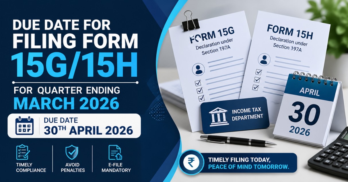 Due Date for Filing Form 15G/15H for Quarter Ending March 2026